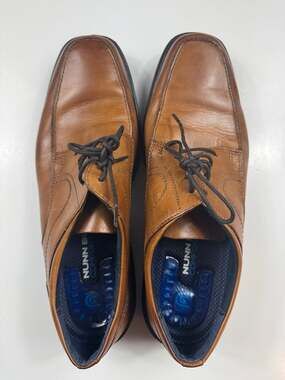 Nunn Bush Lites Mens Comfort Gel Brown Leather Bicycle Toe Oxford Dress Shoes 10